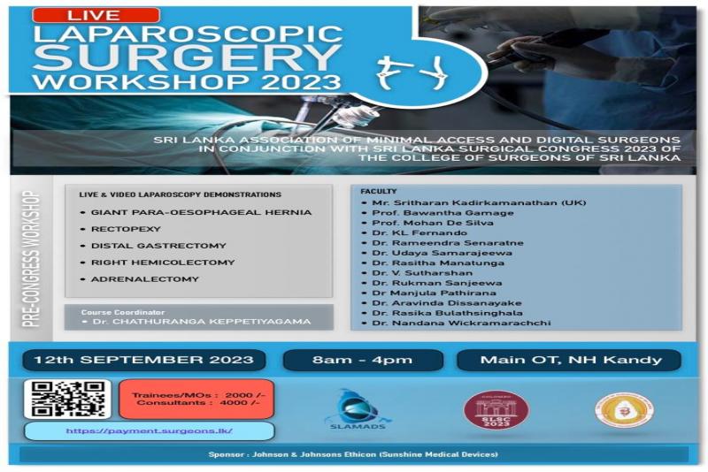Live Laparascopic Surgery Workshop Kandy 2023